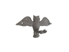 Handcrafted Model Ships K-9924-cast-iron Cast Iron Flying Owl Decorative Metal Talons Wall Hooks 6"