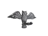 Handcrafted Model Ships K-9924-silver Rustic Silver Cast Iron Flying Owl Decorative Metal Talons Wall Hooks 6