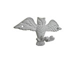 Handcrafted Model Ships K-9924-w Whitewashed Cast Iron Flying Owl Decorative Metal Talons Wall Hooks 6