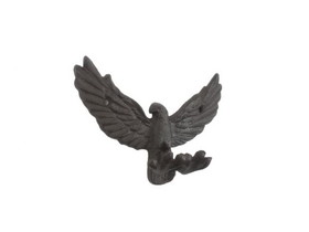 Handcrafted Model Ships K-9925-cast-iron Cast Iron Flying Eagle Decorative Metal Talons Wall Hooks 6"