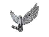 Handcrafted Model Ships K-9925-silver Rustic Silver Cast Iron Flying Eagle Decorative Metal Talons Wall Hooks 6