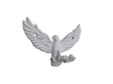 Handcrafted Model Ships K-9925-w Whitewashed Cast Iron Flying Eagle Decorative Metal Talons Wall Hooks 6