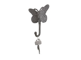 Handcrafted Model Ships K-9926-cast-iron Cast Iron Butterly Decorative Metal Wall Hook 5"