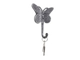 Handcrafted Model Ships K-9926-silver Rustic Silver Cast Iron Butterly Decorative Metal Wall Hook 5