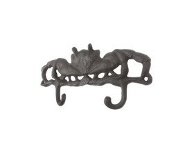 Handcrafted Model Ships K-9927-cast-iron Cast Iron Decorative Crab Metal Wall Hooks 10.5"