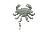 Handcrafted Model Ships K-9928-bronze Antique Bronze Cast Iron Decorative Crab with Six Metal Wall Hooks 7
