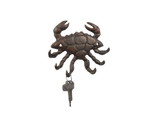 Handcrafted Model Ships K-9928-rc Rustic Copper Cast Iron Decorative Crab with Six Metal Wall Hooks 7