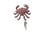 Handcrafted Model Ships K-9928-ww-red Red Whitewashed Cast Iron Decorative Crab with Six Metal Wall Hooks 7"