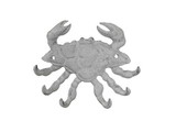 Handcrafted Model Ships K-9928-w Whitewashed Cast Iron Decorative Crab with Six Metal Wall Hooks 7