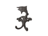 Handcrafted Model Ships K-9929-cast-iron Cast Iron Flying Fish Decorative Metal Double Wall Hooks 5