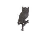 Handcrafted Model Ships K-9932-cast-iron Cast Iron Owl Sitting on a Tree Branch Decorative Metal Wall Hook 6.5
