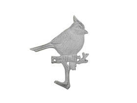 Handcrafted Model Ships K-9934-Oriole-w Whitewashed Cast Iron Baltimore Oriole Sitting on a Tree Branch Decorative Metal Wall Hook 6.5"
