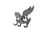 Handcrafted Model Ships K-9935-cast-iron Cast Iron Flying Eagle Landing on a Tree Branch Decorative Metal Wall Hooks 7.5