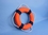 Handcrafted Model Ships Lifering 15-332 Vibrant Orange Decorative Lifering With Blue Bands 15"