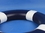 Handcrafted Model Ships Lifering-15inch-316 Dark Blue Painted Decorative Lifering with White Bands 15"