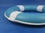Handcrafted Model Ships Lifering-15inch-317 Light Blue Painted Decorative Lifering with White Bands 15"