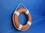 Handcrafted Model Ships Lifering-15inch-322 Orange Painted Decorative Lifering with White Bands 15"