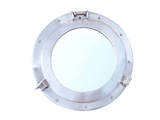 Handcrafted Model Ships MC-1963-12-BN-M Brushed Nickel Deluxe Class Decorative Ship Porthole Mirror 12