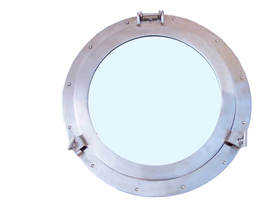 Handcrafted Model Ships MC-1965-20-BN-M Brushed Nickel Deluxe Class Decorative Ship Porthole Mirror 20"