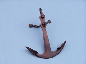 Handcrafted Model Ships MC-1985 Antique Copper Anchor Paperweight 5"