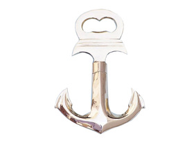 Handcrafted Model Ships MC-2102 Solid Brass Anchor Cork Screw Bottle Opener 6"