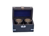Handcrafted Model Ships MC-2114-BN Brushed Nickel Anchor Shot Glasses With Rosewood Box 4