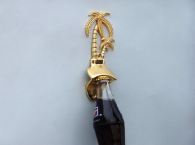 Handcrafted Model Ships MC-2128-BR Gold Finish Wall Mounted Palmtree Bottle Opener 6"