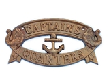 Handcrafted Model Ships MC-2200-AN Antique Brass Captain's Quarters Sign 9"
