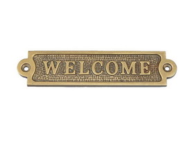 Handcrafted Model Ships MC-2208-AN Antique Brass Welcome Sign 6"