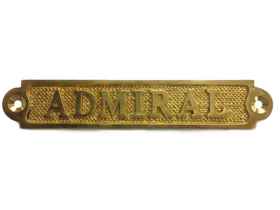Handcrafted Model Ships MC-2239-Brass Solid Brass Admiral Sign 5"