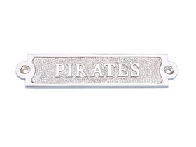 Handcrafted Model Ships MC-2241-CH Chrome Pirates Sign 6"