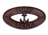 Handcrafted Model Ships MC-2256-AC Antique Copper Poop Deck Oval Sign with Anchor 8