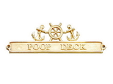 Handcrafted Model Ships MC-2264-BR Brass Poop Deck Sign with Ship Wheel and Anchors 12