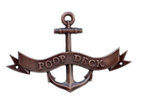 Handcrafted Model Ships MC-2267-AC Antique Copper Poop Deck Anchor With Ribbon Sign 8