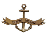 Handcrafted Model Ships MC-2267-AN Antique Brass Poop Deck Anchor With Ribbon Sign 8