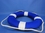 Handcrafted Model Ships N-LF-SolidBlue-15 Vibrant Blue Decorative Lifering with White Bands 15"