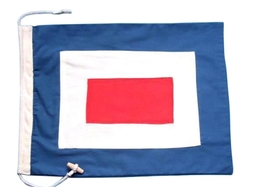 Handcrafted Model Ships Nautical-Flag-W Letter W Cloth Nautical Alphabet Flag Decoration 20"