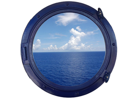 Handcrafted Model Ships Navy Blue Porthole - 24 - W Navy Blue Decorative Ship Porthole Window 24"