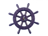 Handcrafted Model Ships new-dark-blue-sw-12-seagull Dark Blue Decorative Ship Wheel With Seagull 12