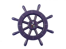 Handcrafted Model Ships new-dark-blue-sw-12-seagull Dark Blue Decorative Ship Wheel With Seagull 12"