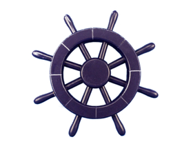 Handcrafted Model Ships New-Dark-Blue-SW-12 Dark Blue Decorative Ship Wheel 12"