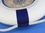 Handcrafted Model Ships New-Lifering-Clock-Blue-12 Classic White Decorative Lifering Clock with Blue Bands 12"