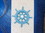 Handcrafted Model Ships New-Light-Blue-SW-12-shell Light Blue Decorative Ship Wheel with Seashell 12"