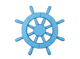 Handcrafted Model Ships New-Light-Blue-SW-12 Light Blue Decorative Ship Wheel 12"