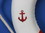 Handcrafted Model Ships New-Red-Lifering-15-Anchor Classic White Decorative Anchor Lifering with Red Bands 15"