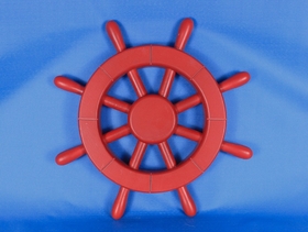 Handcrafted Model Ships New-Red-SW-12 Red Decorative Ship Wheel 12"