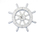 Handcrafted Model Ships New-White-SW-12-Starfish White Decorative Ship Wheel With Starfish 12"