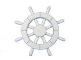 Handcrafted Model Ships New-White-SW-12 White Decorative Ship Wheel 12
