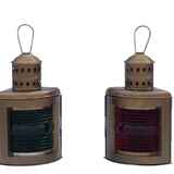 Handcrafted Model Ships NL-1119-14-AN Antique Brass Port And Starboard Oil Lantern 17