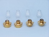 Handcrafted Model Ships NL-1141 Solid Brass Table Oil Lamp 5" - Set of 4
